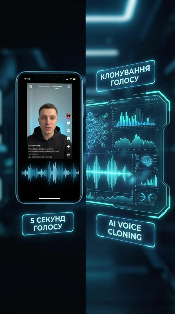 Процес AI voice cloning у 2026 році: як від 3 секунд аудіо створюється клон голосу для вішингу