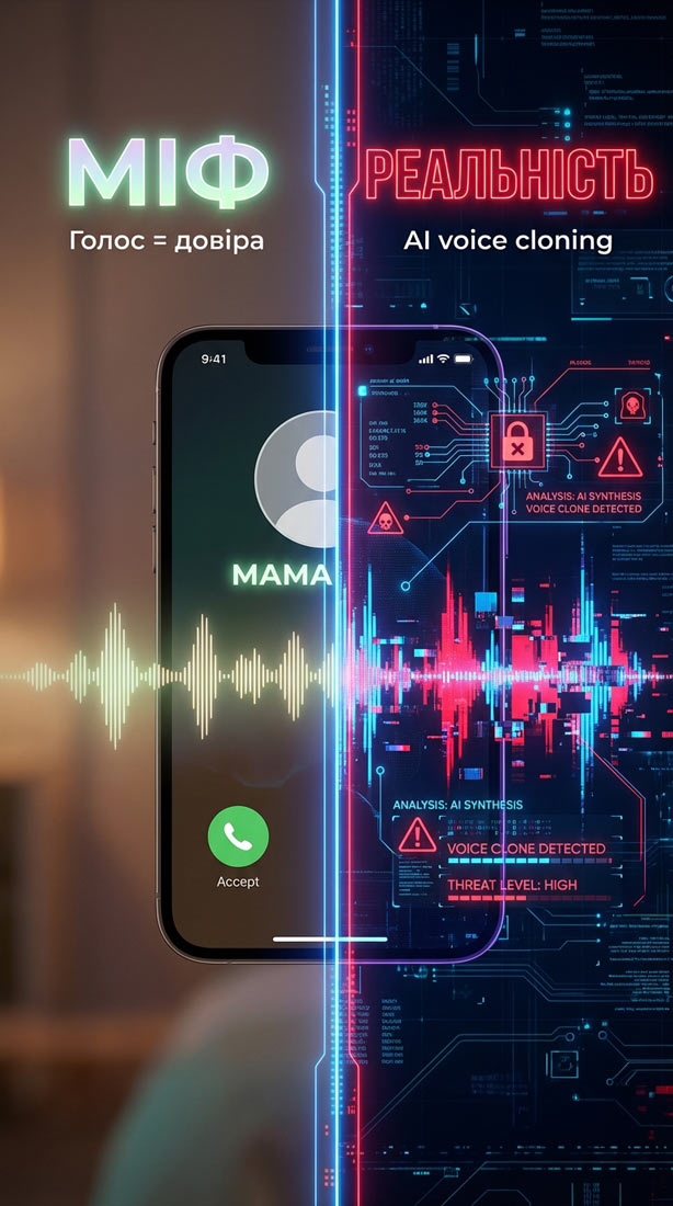 Міф vs реальність: голос = довіра, але AI voice cloning робить дзвінок небезпечним — вішинг 2026